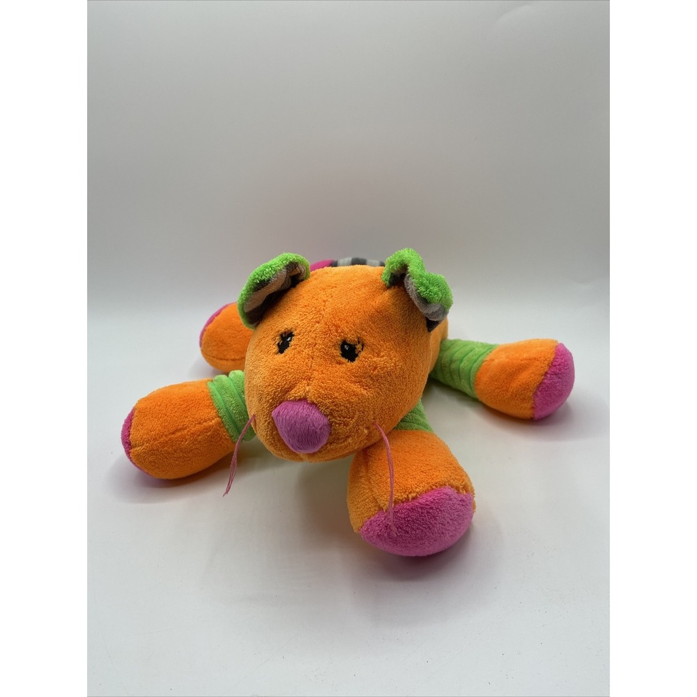 Mary Meyer Scribbles Cat Kitten Orange Multicolor Chenille Soft Plush 11"